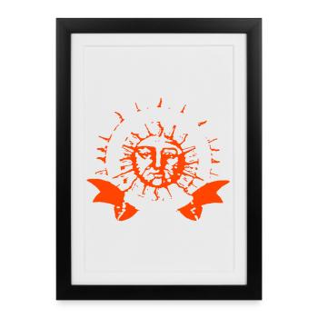 Icône du soleil - Affiche encadrée (27 × 37 cm) - noir - Devant