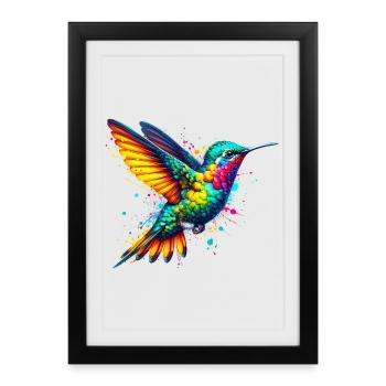Colibri - Affiche encadrée (27 × 37 cm) - noir - Devant