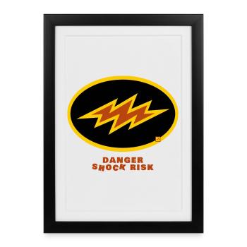 shock risk - Framed poster (27 × 37 cm) - black - Front