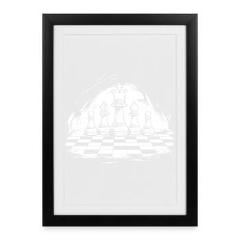 Chess Drawing - Framed poster (27 × 37 cm) - black - Front