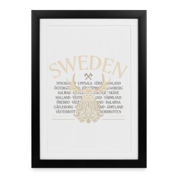Sweden - Viking Beard - Mosses - Framed poster (27 × 37 cm) - black - Front