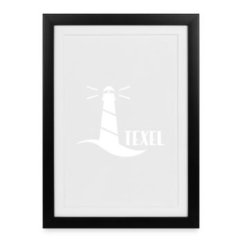 Phare Texel (blanc) - Affiche encadrée (27 × 37 cm) - noir - Devant