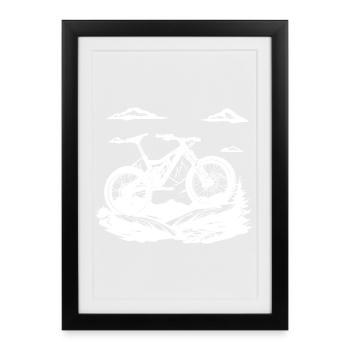 Amateurs de VTT - Affiche encadrée (27 × 37 cm) - noir - Devant
