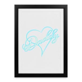 Daddy with Heart Boy Blue - Framed poster (27 × 37 cm) - black - Front