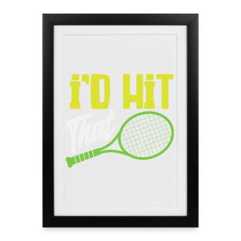 I Beat The Tennis Player Humor - Framed poster (27 × 37 cm) - black - Front