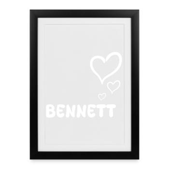 First name Bennett - Framed poster (27 × 37 cm) - black - Front