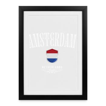 Amo Amsterdam, Amsterdam Netherlands - Framed poster (27 × 37 cm) - black - Front