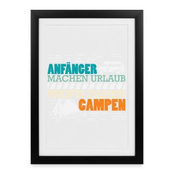 Camper Camping Caravane Dicton - Affiche encadrée (27 × 37 cm) - noir - Devant