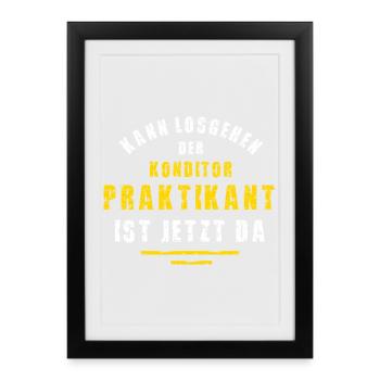 Confiseur Stagiaire Confiserie Stage Boulanger - Affiche encadrée (27 × 37 cm) - noir - Devant