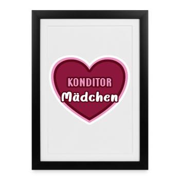Confectioner Girl Child Confectioner Apprentice Baker - Framed poster (27 × 37 cm) - black - Front