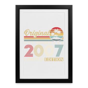 18ème Anniversaire Original Octobre Millésime 2007 - Affiche encadrée (27 × 37 cm) - noir - Devant