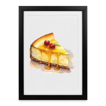Cheesecake Watercolor Dream - Framed poster (27 × 37 cm) - black - Front