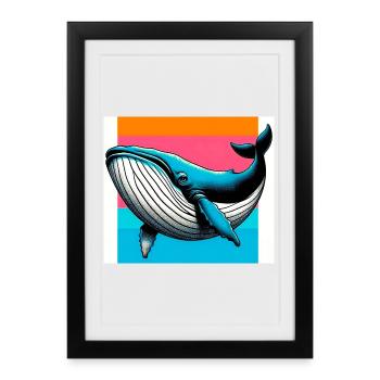 baleine - Affiche encadrée (27 × 37 cm) - noir - Devant