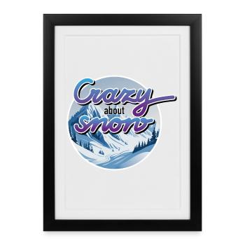 Winter, Berge, Schnee - Gerahmtes Poster (27 × 37 cm) - Schwarz - Vorne