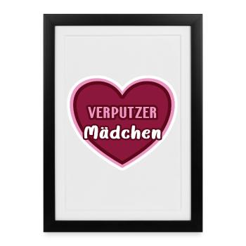 Verputzer Mädchen Kind Verputzerin Kollegin Azubi - Gerahmtes Poster (27 × 37 cm) - Schwarz - Vorne
