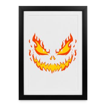 Enfer Crâne Sourire - Affiche encadrée (27 × 37 cm) - noir - Devant