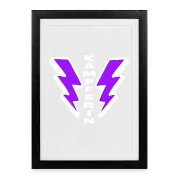 Cadeau spécial pour les filles : FIGHTER - Affiche encadrée (27 × 37 cm) - noir - Devant
