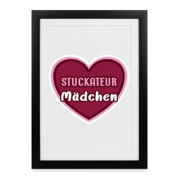 Plasterer girl apprentice plasterer colleague - Framed poster (27 × 37 cm) - black - Front