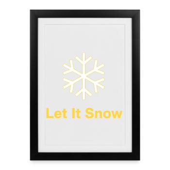 Flocon de neige doré - Laissez-le neiger - Affiche encadrée (27 × 37 cm) - noir - Devant