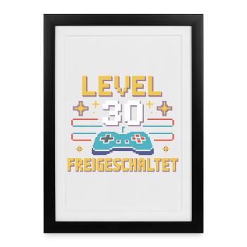 Manette débloquée niveau 30 - Affiche encadrée (27 × 37 cm) - noir - Devant