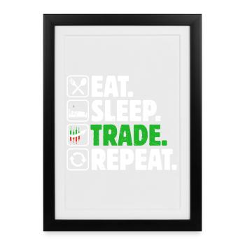 Trading Boursier Crypto Trader Boursier - Affiche encadrée (27 × 37 cm) - noir - Devant