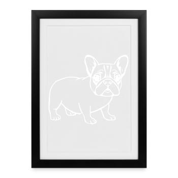 french bulldog dogs t-shirt gift - Framed poster (27 × 37 cm) - black - Front