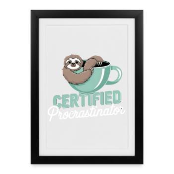 paresse humour - Affiche encadrée (27 × 37 cm) - noir - Devant