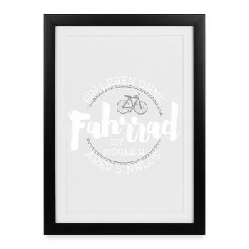 A life without a BIKE is pointless - Framed poster (27 × 37 cm) - black - Front