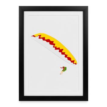 Colorful paraglider - Framed poster (27 × 37 cm) - black - Front
