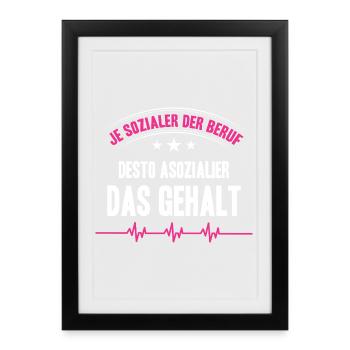Nurse Gifts Nursing Funny Nurse - Framed poster (27 × 37 cm) - black - Front