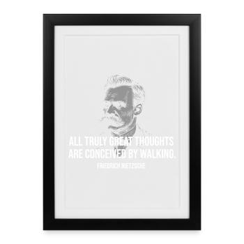 Nietzsche quote - Walking Sparks Great Thoughts - Framed poster (27 × 37 cm) - black - Front