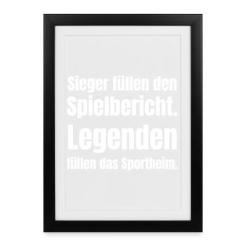Winners write the match report - Framed poster (27 × 37 cm) - black - Front