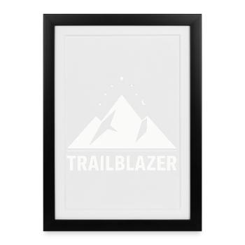 Trailblazer Mountain Night Camping Hiking - Framed poster (27 × 37 cm) - black - Front