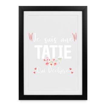 Tatie Qui Déchire Style Fleuri - Affiche encadrée (27 × 37 cm) - noir - Devant