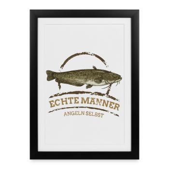 Real Men Catching Catfish - Framed poster (27 × 37 cm) - black - Front