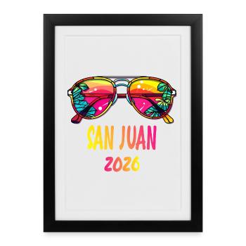 Lunettes de soleil tropicales San Juan 2026 - Affiche encadrée (27 × 37 cm) - noir - Devant