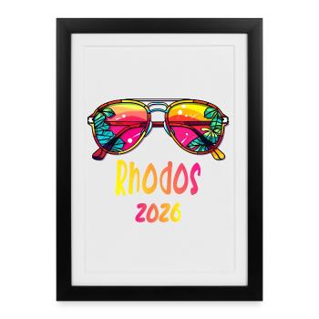 Rhodes 2026 Tropical Sunglasses - Framed poster (27 × 37 cm) - black - Front
