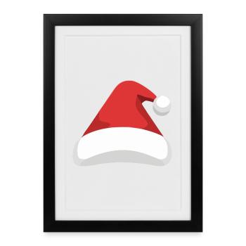 Elf Hat Santa Hat - Framed poster (27 × 37 cm) - black - Front