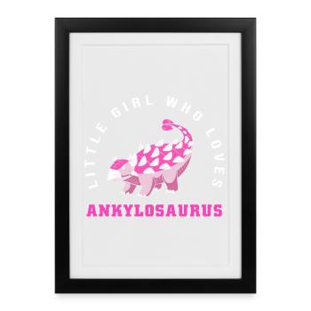 Ankylosaure - Affiche encadrée (27 × 37 cm) - noir - Devant