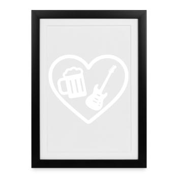 Heart Rock Beer - Framed poster (27 × 37 cm) - black - Front
