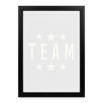 Team Vintage Star Logo - Framed poster (27 × 37 cm) - black - Front
