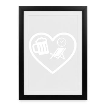 Heart Beer Retirement Humor - Framed poster (27 × 37 cm) - black - Front