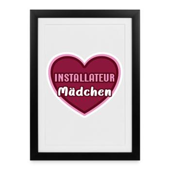 Installer Girl Child Installers Trainee - Framed poster (27 × 37 cm) - black - Front