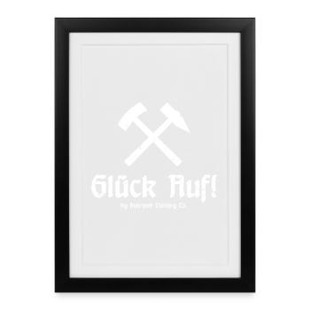 Good luck! - Ruhrpott - Zeche - Zollverein - Framed poster (27 × 37 cm) - black - Front