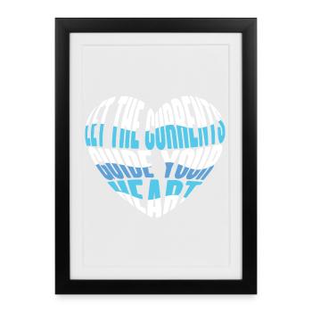 Plongeur Plongeur Snorkeling Plongeur récréatif - Affiche encadrée (27 × 37 cm) - noir - Devant