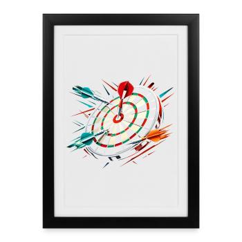 Darts Funny Gift - Framed poster (27 × 37 cm) - black - Front