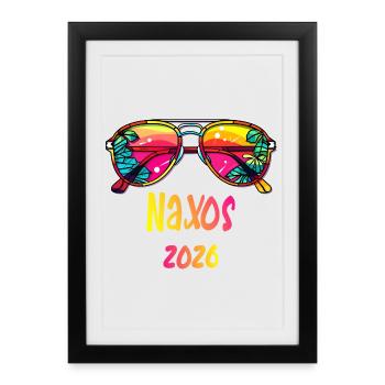Lunettes de soleil tropicales Naxos 2026 - Affiche encadrée (27 × 37 cm) - noir - Devant