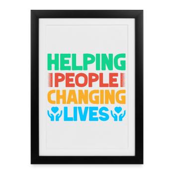 Volunteer Appreciation Helping People Changing - Framed poster (27 × 37 cm) - black - Front