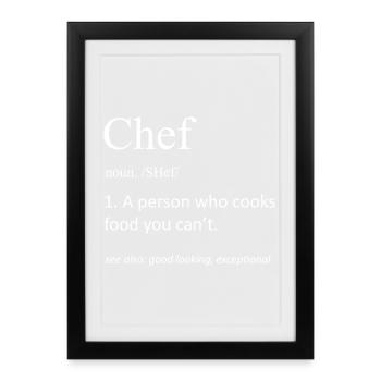 Chef Definition Funny Culinary Cooking Girl Dad - Framed poster (27 × 37 cm) - black - Front