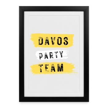 Équipe de fête de Davos Après Ski - Affiche encadrée (27 × 37 cm) - noir - Devant